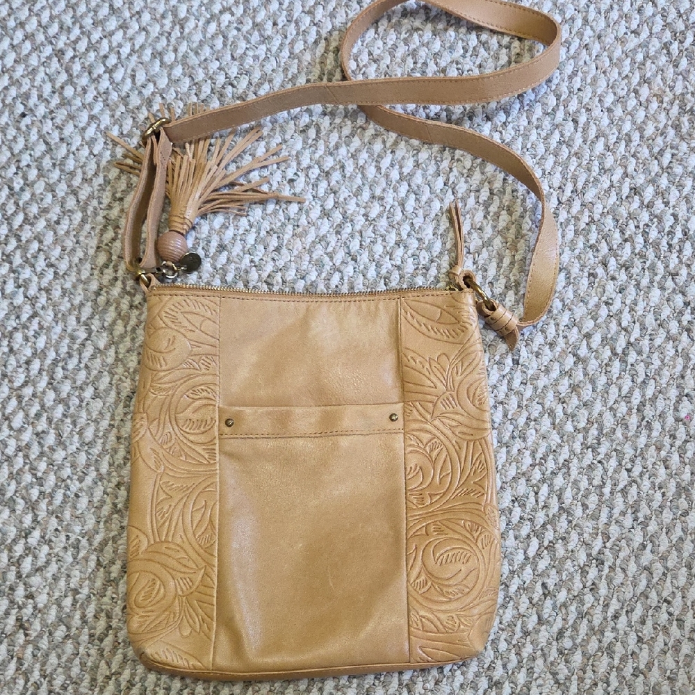 The Sak Tan Floral Embossed Crossbody Bag